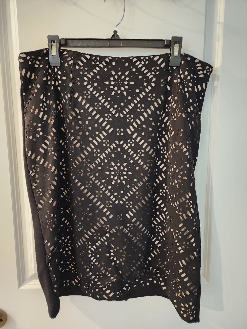 Chico's Black Skirt with Nude Lining. Size 14/16.